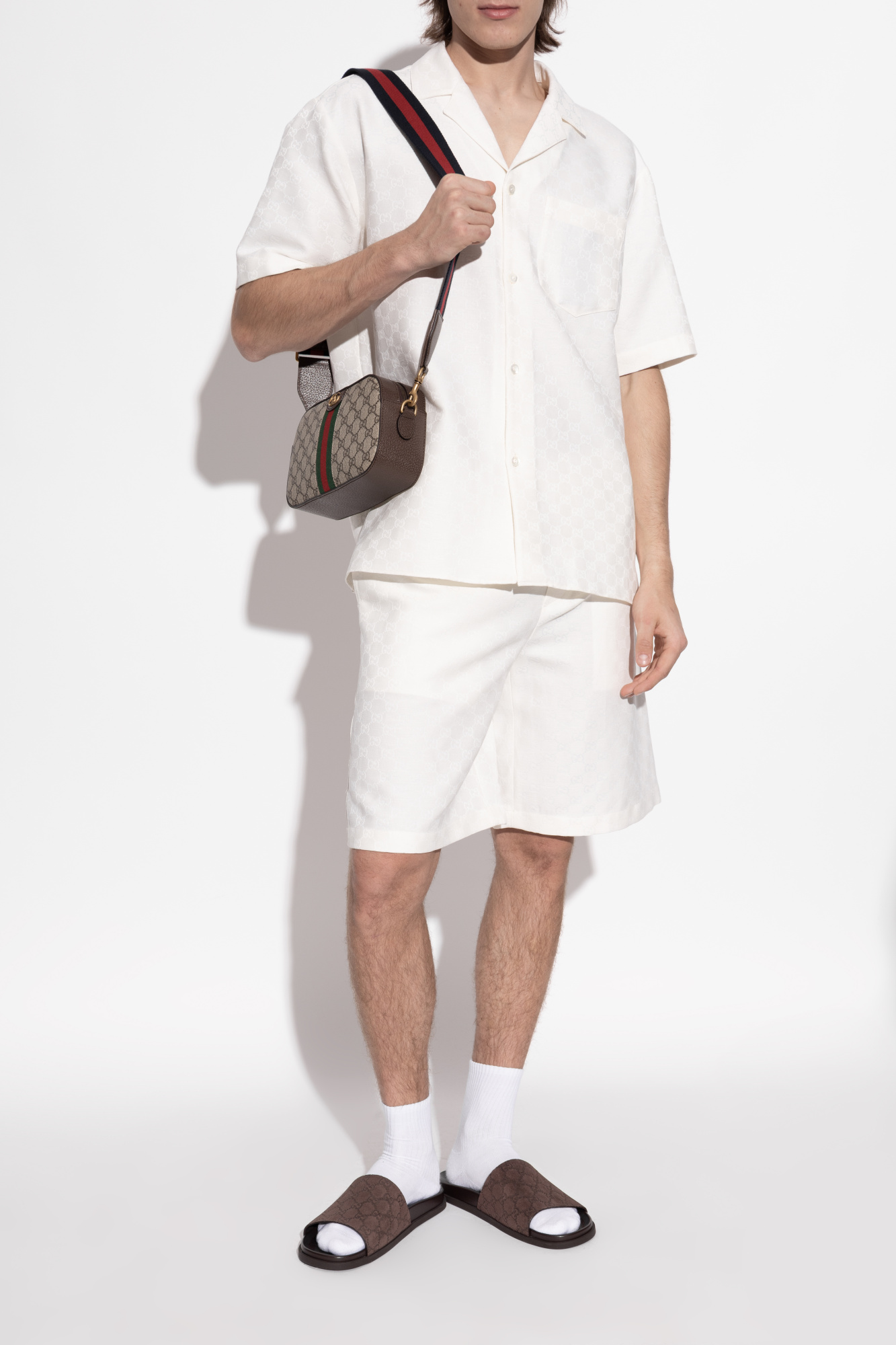 サンダル GUCCI FW25 Gucci Rhein Open Sandals (834941 AADUO 2140) Gucci Slides with monogram | Men's Shoes | Vitkac